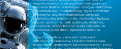 Plakat informuje o rekrutacji na kosmiczne staże. Kluczowe obiekty: astronauta, rakieta, logo SPACE PL.