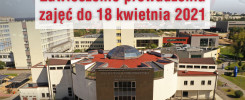 Zawieszenie zajęć do 18 kwietnia 2021 na Politechnice Świętokrzyskiej. Budynki uczelni, biblioteka główna.